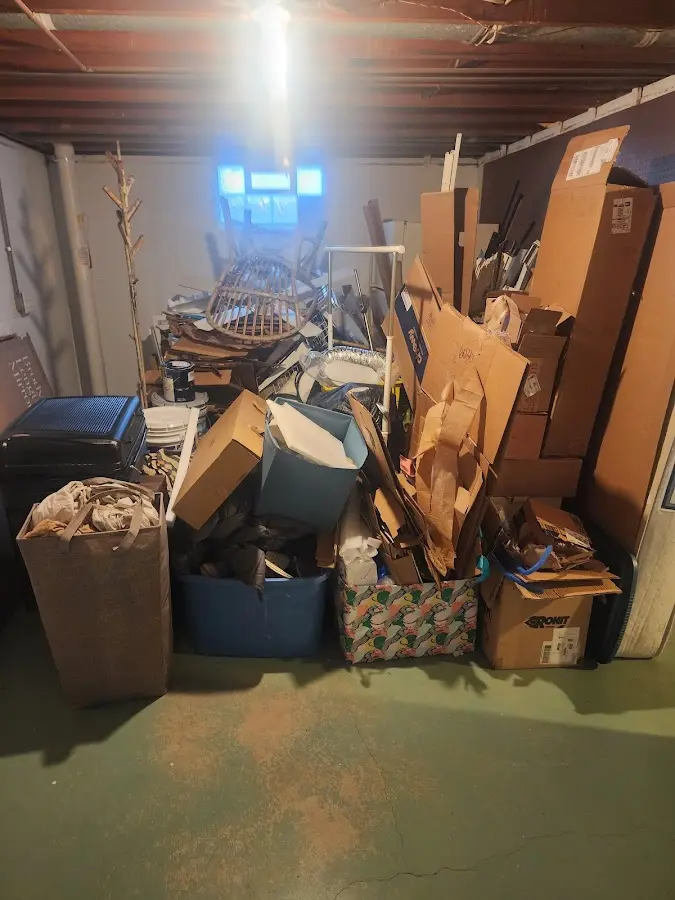 Roll-off dumpster container at job site for 2 Yard Dumpster Rental in Baraboo